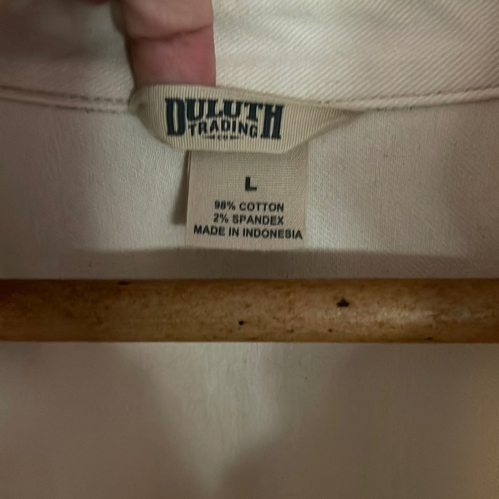 Duluth Working Studio Dress L, ivory canvas, worn 1 time.